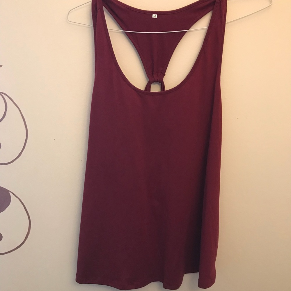 Burgundy Racerback Tank - Picture 2 of 2